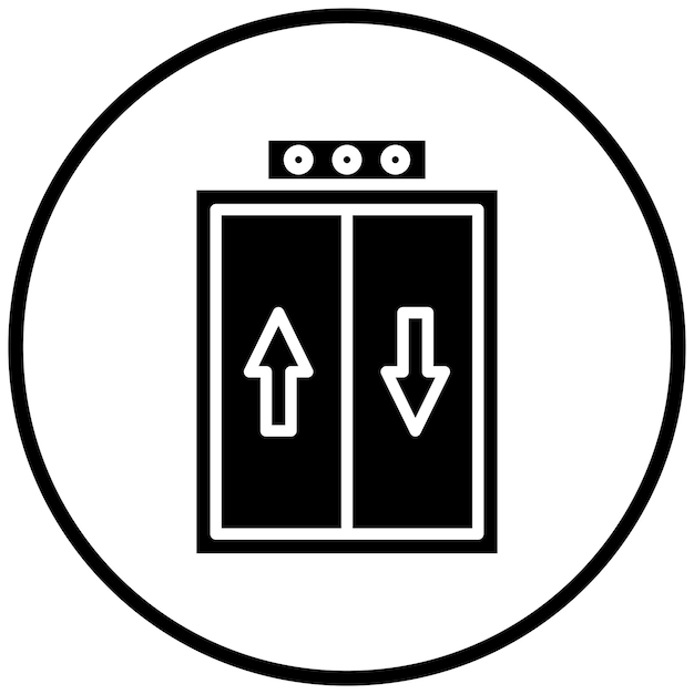 Estilo del icono del ascensor de diseño vectorial