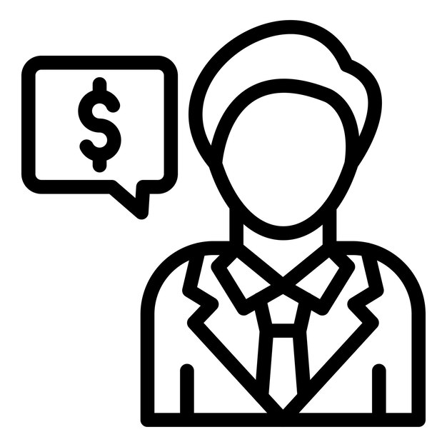 Estilo del icono del asesor de diseño vectorial