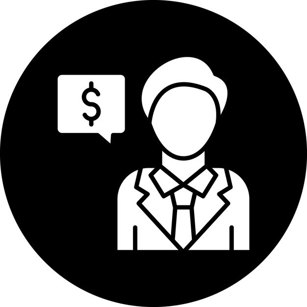 Estilo del icono del asesor de diseño vectorial