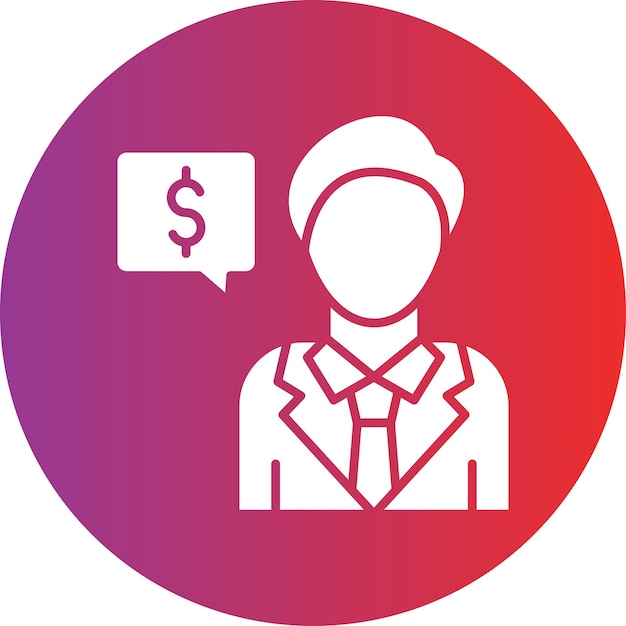 Estilo del icono del asesor de diseño vectorial