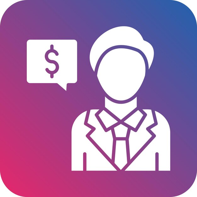 Estilo del icono del asesor de diseño vectorial