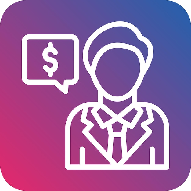 Estilo del icono del asesor de diseño vectorial