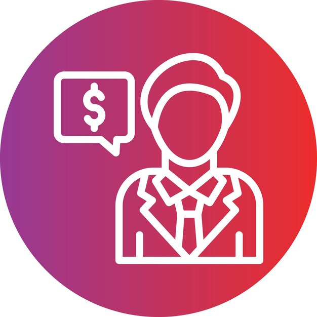 Estilo del icono del asesor de diseño vectorial
