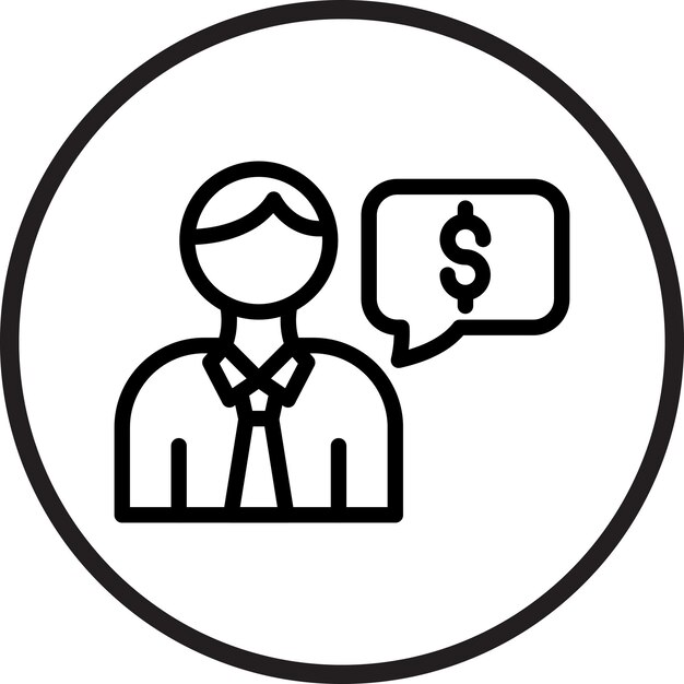 Estilo del icono del asesor financiero de diseño vectorial