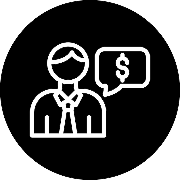 Estilo del icono del asesor financiero de diseño vectorial