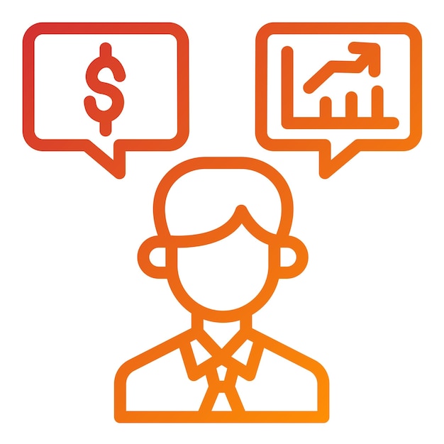 Estilo del icono del asesor financiero de diseño vectorial
