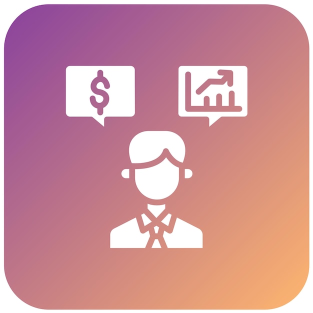 Estilo del icono del asesor financiero de diseño vectorial