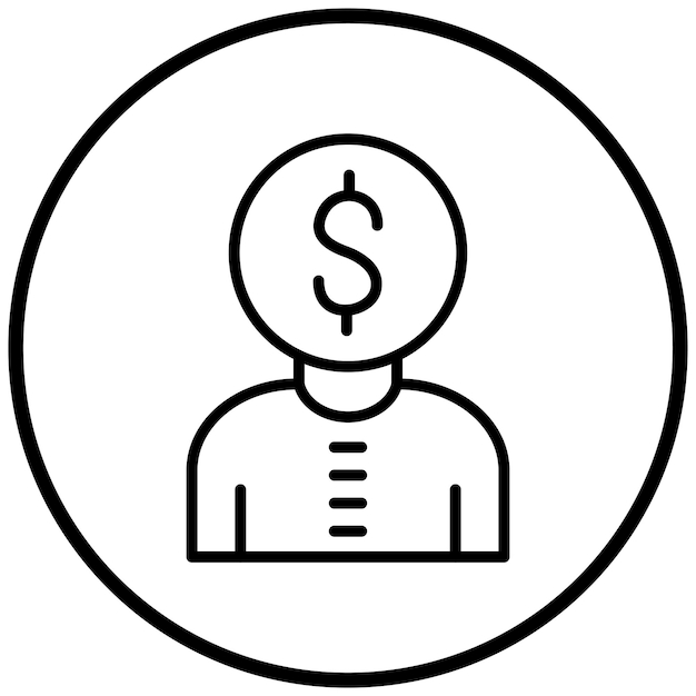 Estilo del icono del asesor financiero de diseño vectorial