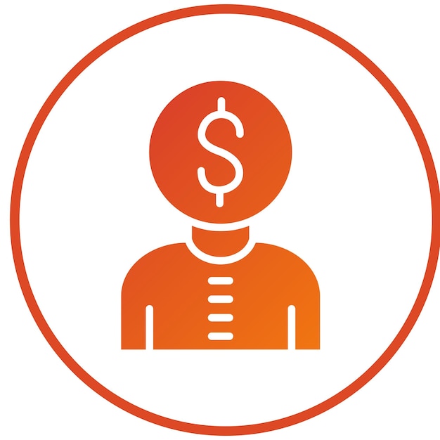 Estilo del icono del asesor financiero de diseño vectorial