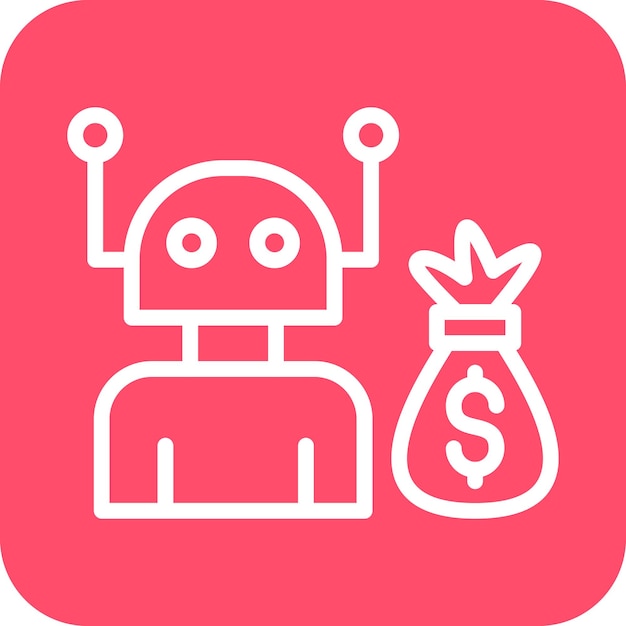 Estilo del icono del asesor de robots de diseño vectorial