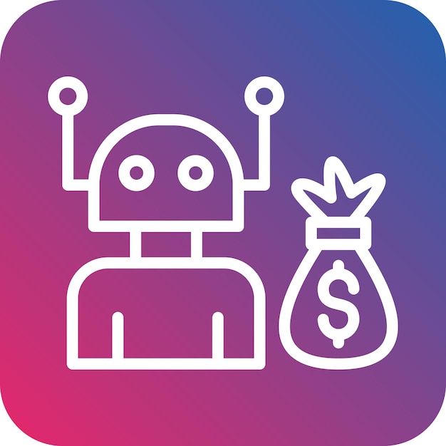 Estilo del icono del asesor de robots de diseño vectorial