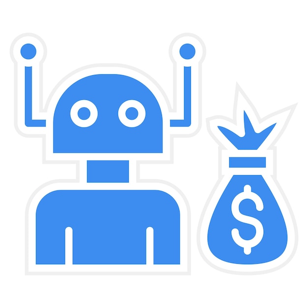 Estilo del icono del asesor de robots de diseño vectorial