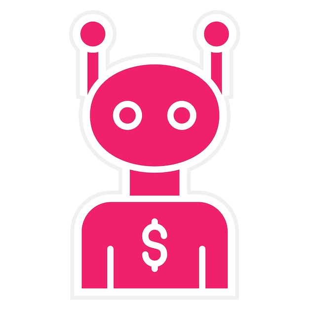 Estilo del icono del asesor de robots de diseño vectorial