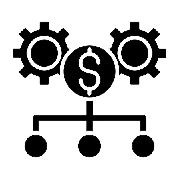 Estilo del icono de asignación de activos de diseño vectorial