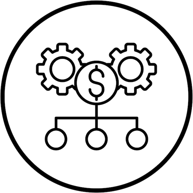 Estilo del icono de asignación de activos de diseño vectorial