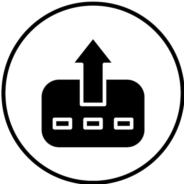 Estilo de icono del asistente de exportación de diseño vectorial
