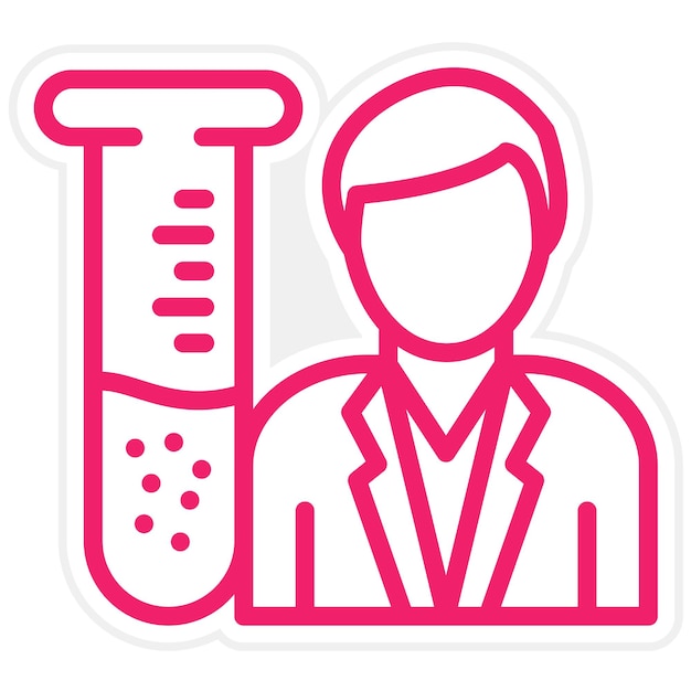 Estilo del icono del asistente del laboratorio de diseño vectorial