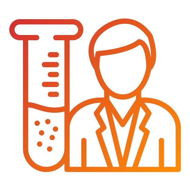 Estilo del icono del asistente del laboratorio de diseño vectorial