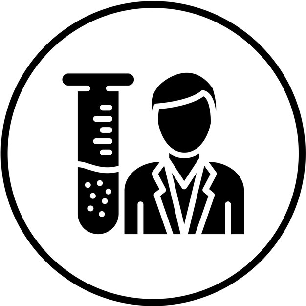 Estilo del icono del asistente del laboratorio de diseño vectorial