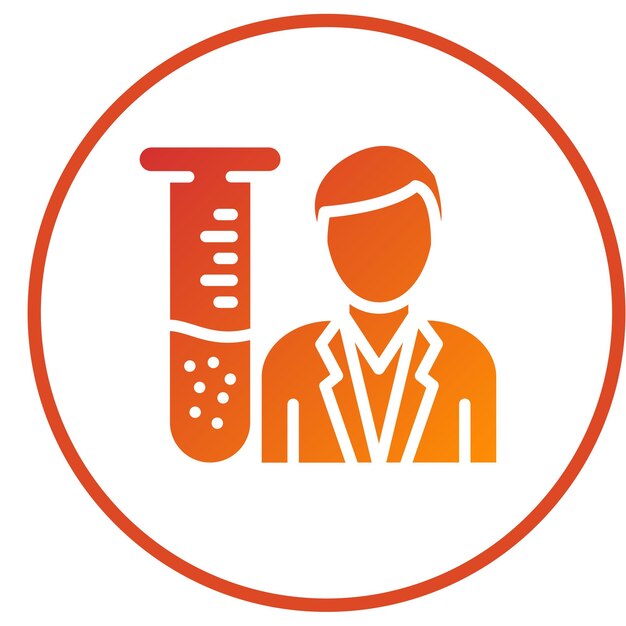 Estilo del icono del asistente del laboratorio de diseño vectorial