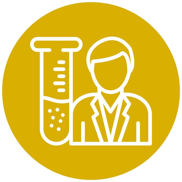 Estilo del icono del asistente del laboratorio de diseño vectorial