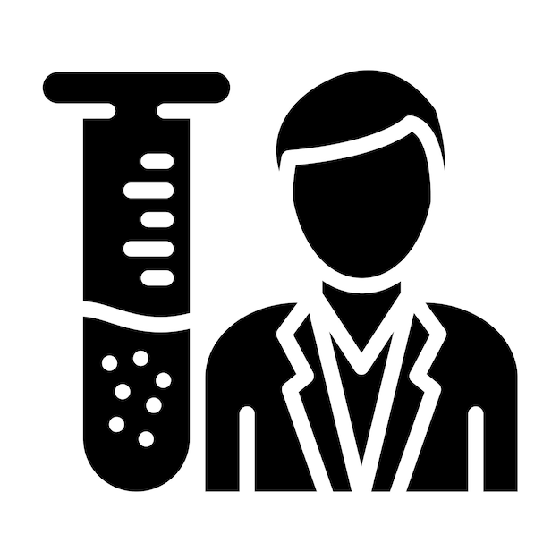 Estilo del icono del asistente del laboratorio de diseño vectorial