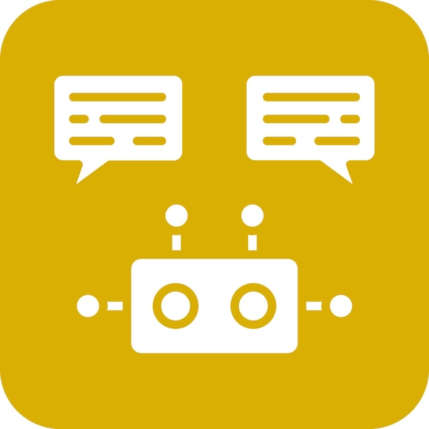 Estilo del icono del asistente del robot de diseño vectorial
