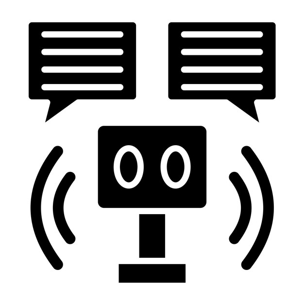 Estilo del icono del asistente del robot de diseño vectorial