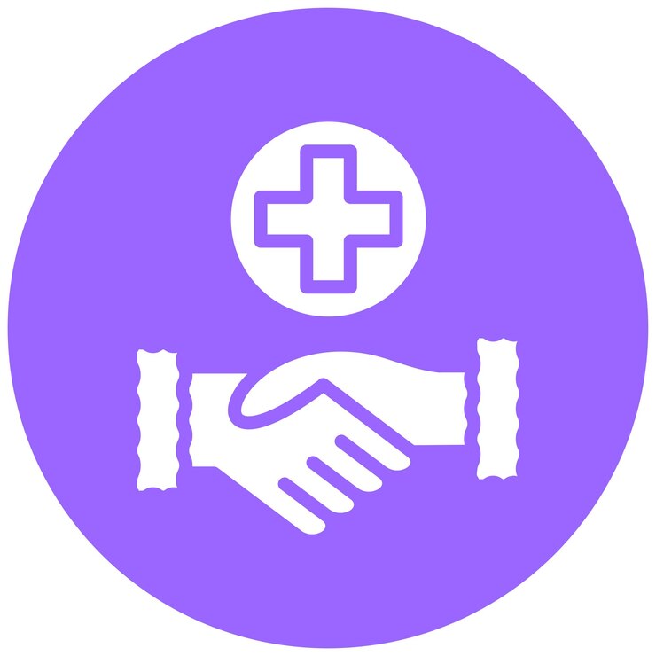 Vector estilo de icono de asociación médica de diseño vectorial
