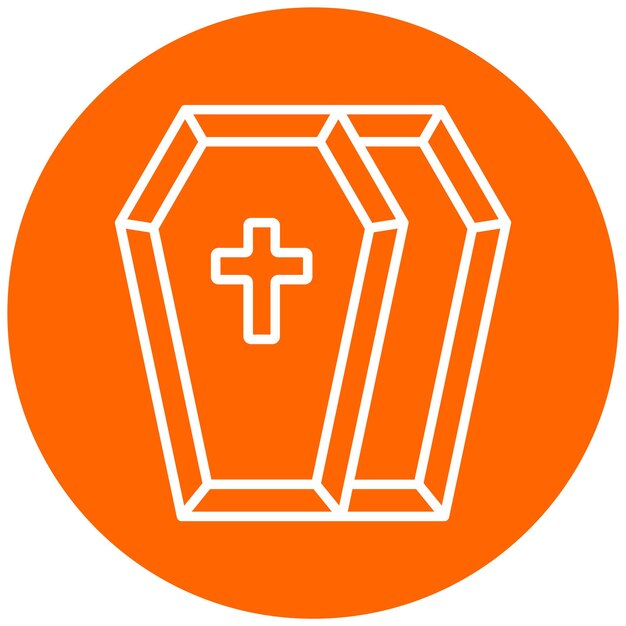 Estilo del icono del ataúd de diseño vectorial