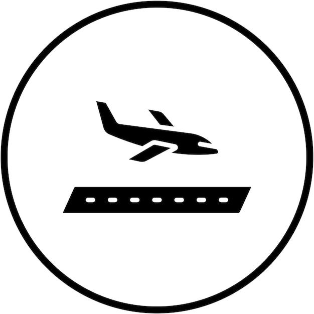 Estilo del icono de aterrizaje del diseño vectorial