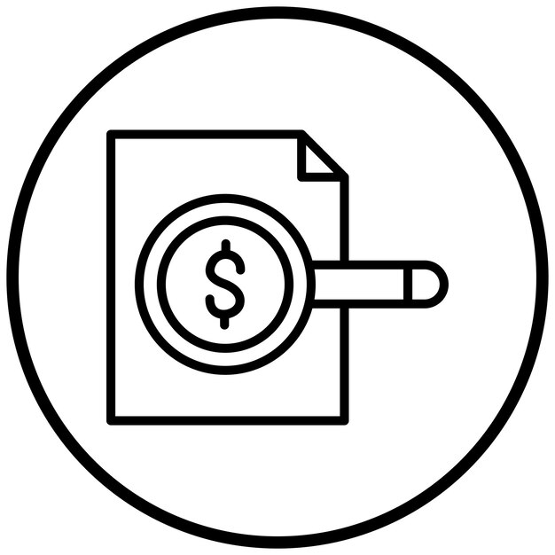 Estilo del icono de auditoría de diseño vectorial