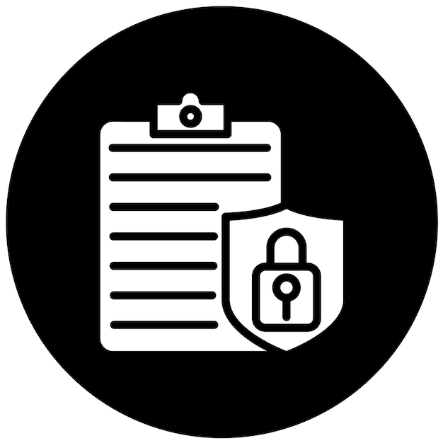 Estilo del icono de auditoría segura del diseño vectorial