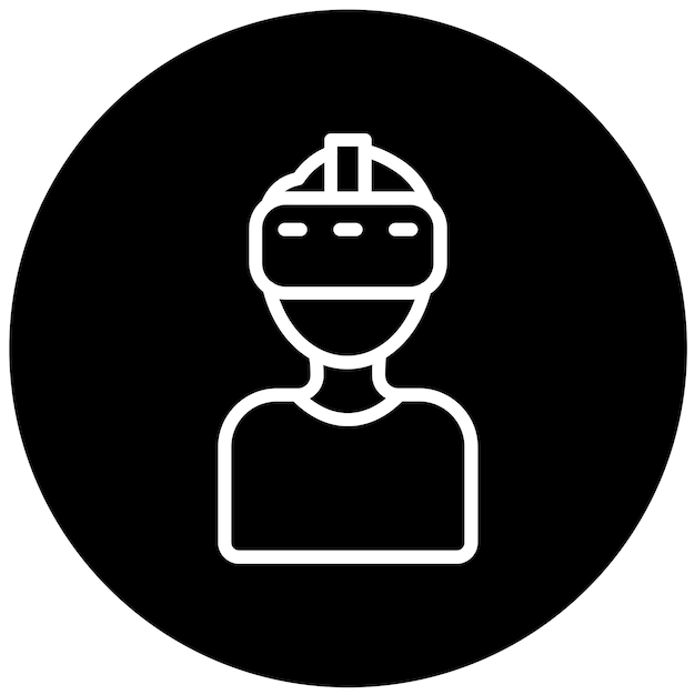 Estilo del icono del auricular de diseño vectorial VR