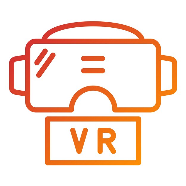 Estilo del icono del auricular de diseño vectorial VR