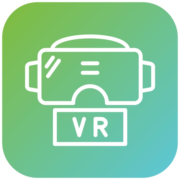Estilo del icono del auricular de diseño vectorial VR