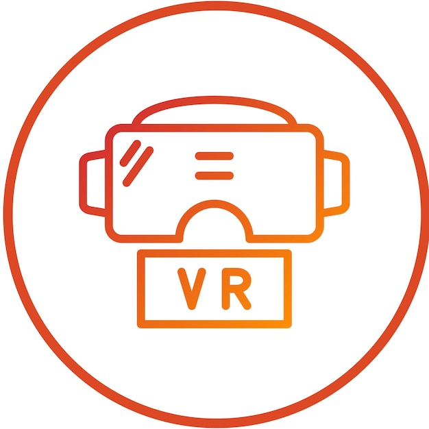Estilo del icono del auricular de diseño vectorial VR