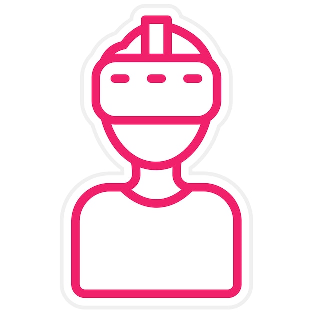 Estilo del icono del auricular de diseño vectorial VR