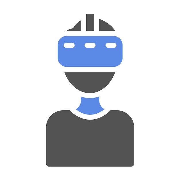 Estilo del icono del auricular de diseño vectorial VR