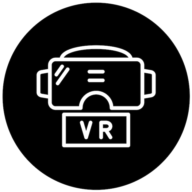 Estilo del icono del auricular de diseño vectorial VR