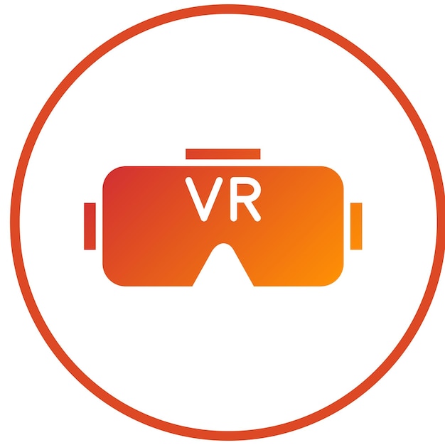 Estilo del icono del auricular de diseño vectorial VR