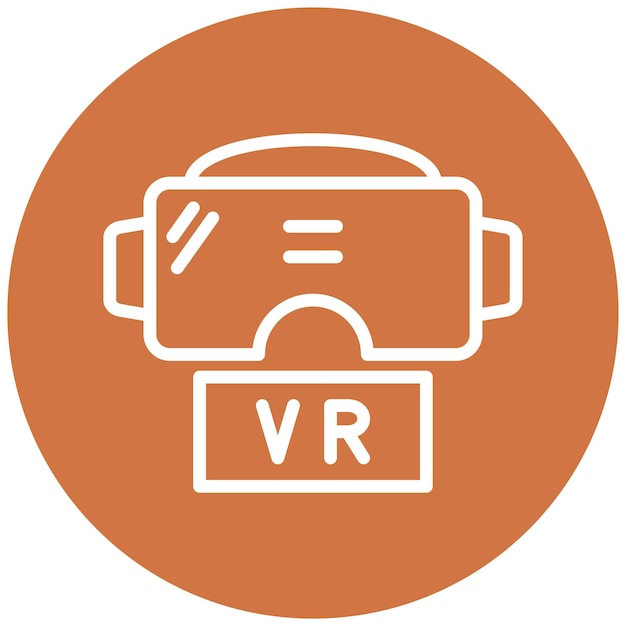 Estilo del icono del auricular de diseño vectorial VR