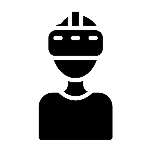 Estilo del icono del auricular de diseño vectorial VR