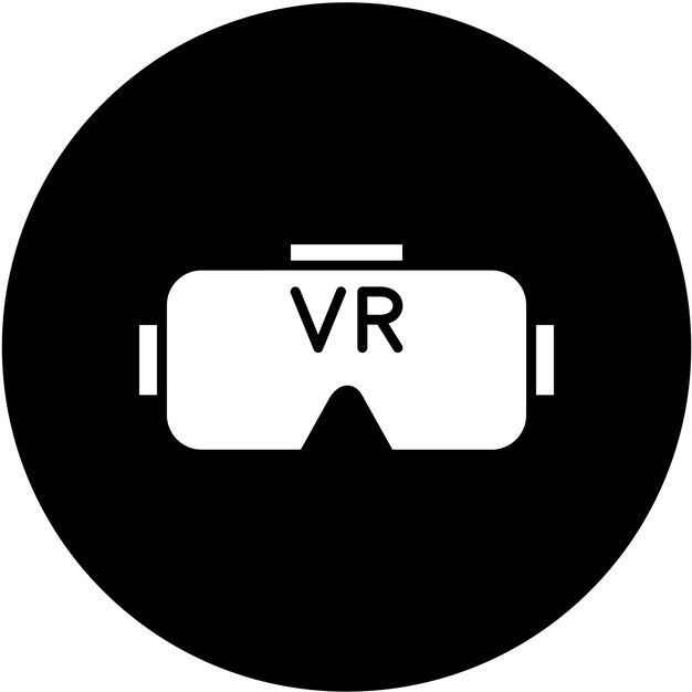 Estilo del icono del auricular de diseño vectorial vr