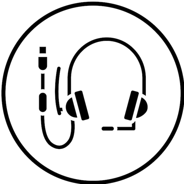 Estilo del icono del auricular de diseño vectorial