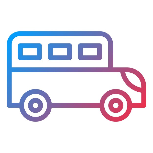 Estilo del icono del autobús escolar de diseño vectorial