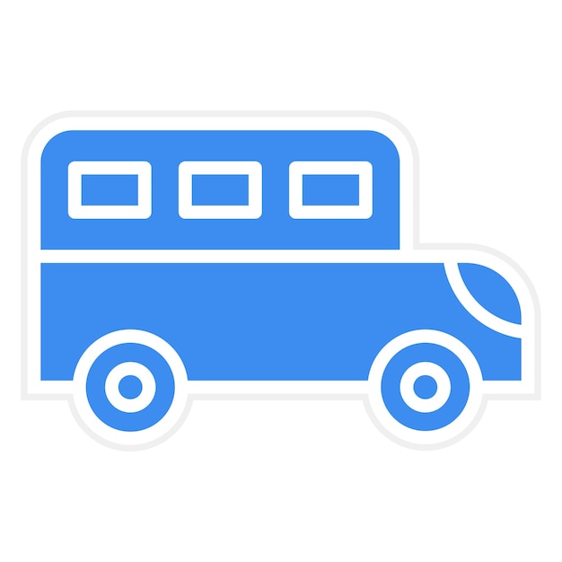 Estilo del icono del autobús escolar de diseño vectorial