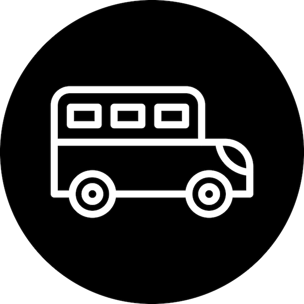 Estilo del icono del autobús escolar de diseño vectorial