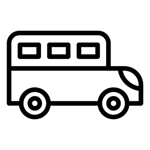 Estilo del icono del autobús escolar de diseño vectorial
