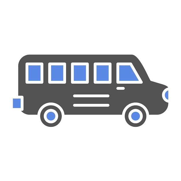 Estilo del icono del autobús escolar de diseño vectorial